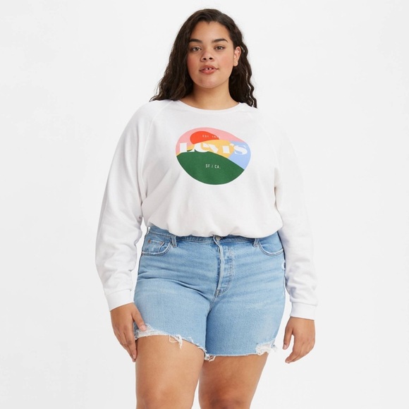 LEVIS VINTAGE RAGLAN CREWNECK SWEATSHIRT - Picture 1 of 11